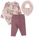 Fixoni Set - Leggings/Teething Bib/Bodysuit - l/s Violet