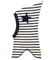 Racing Kids Balaclava - Pointy - Single Layer - White/Navy Strip