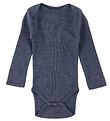 Smallstuff Romper l/s - Wol - Denim Gemeleerd