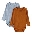 Minymo Rompers l/s - 2-pack - Ashley Blue