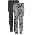 Minymo Leggings - 2 Pack - Gris Chin/Leopard