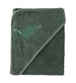 Nrgaard Madsens Hooded Towel - 100x100 cm - Green w. Dino