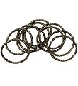 Little Wonders Elastic Hair Bands - Pink - 10-Pack - Black/Gold