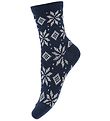 Melton Socks - Wool - Snowflakes - Navy Blue
