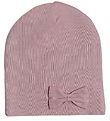 Racing Kids Beanie - 2-layer - Dusty Rose w. Bow