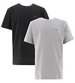 Tommy Hilfiger T-Shirt - 2-pack - Medium+ Grey Heather/zwart