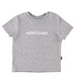 Mads Nørgaard T-shirt - Taurus - Grey Melange w. White