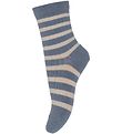 MP Socks - Eli - Off White/Stone Blie w. Stripes