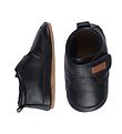 Melton Leder-Krabbelschuhe - Schwarz