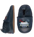 Melton Soft Sole Leather Shoes w. Police Car - Marine