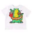Stella McCartney Kids Stuttermabolur - Hvítur M. Ýttu á