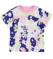adidas Originals T-Shirt - Wei/Pink/Lila m. Blumen
