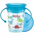 Nuby Drinkbeker m. Handvat - 240ml - Blauw m. Print