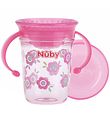 Nuby Drikkekop w. Handle - 240ml - Pink w. Print