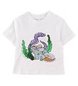 Stella McCartney Kids Stuttermabolur - Hvítur M. Ýttu á