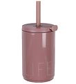 Design Letters Mugg m. Sugrör - To Go - 330ml - Rosa m. Text