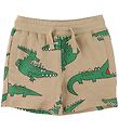 Stella McCartney Kids Sweat Shorts - Beige/Green w. Crocodiles