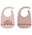 Done By Deer Bib w. Pocket - 2-Pack - Silicone - Ozzo - Powde