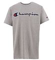 Champion T-Shirt - Graumeliert m. Logo