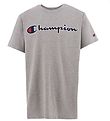 Champion Fashion T-skjorte - Grå Melert m. Logo