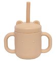 Petit Monkey Cup w. Straws - Silicone - 175 mL - Honey