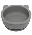 Petit Monkey Bowl w. Suction Cup - Silicone - Bear - Pewter Gree
