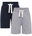 Minymo Shorts - 2-Pack - Grey Melange/Navy