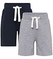 Minymo Shorts - 2er-Pack - Grey Melange/Navy