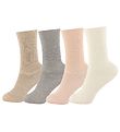 GoBabyGo Socks - Non-Slip - 4Pack - Rose/Grey/Offwhite/Sand