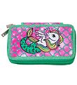 Jeva Pencil Case w. Contents - Twozip - Seahorse Unicorn