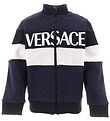 Versace Cardigan - Navy w. Black/White