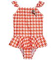 Maillot de Bain Mini Rodini - UV50+ - Pied-de-poule - Rouge/Blan