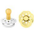 BIBS Bohemia Pacifiers - 2-Pack - Size 1 - Round - White/Sunshin