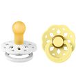 BIBS Bohemia Pacifiers - 2-Pack - Size 2 - Round - White/Sunshin