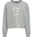Hummel Sweatshirt - HmlPrima Bee - Cropped - Grey Melange