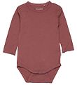 Minymo Romper l/s - Bamboe - Rose Brown