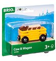 BRIO World Cattle wagon w. Cow - Yellow 33406