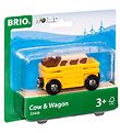 Wagon à bestiaux av. Vache BRIO World - Jaune 33406