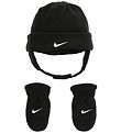 Nike Mütze/Fäustlinge - Swoosh- Fleece - Schwarz
