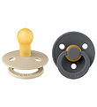 BIBS Colour Pacifiers - 2-Pack - Size 1 - Round - Vanilla/Iron