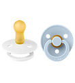 BIBS Colour Pacifiers - 2-Pack - Size 2 - Round - White/Baby Blu