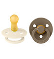 BIBS Colour Pacifiers - 2-Pack - Size 2 - Round - Ivory/Dark Oak