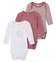 Name It Bodysuit l/s - Noos - NbnBody - 3-Pack - Mesa Rose