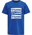 Hummel Stuttermabolur - hmlKarlo - Lapis Blue M. Hvítur