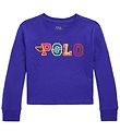 Polo Ralph Lauren Bluse - Cropped - Blau m. Text