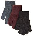 Mikk-Line Gloves - Wool/Polyamide - 3-Pack - Decadent Chocolate/