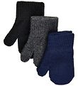 Mikk-Line Mittens - Wool/Polyamide - 3-Pack - Bluenights/Anthrac