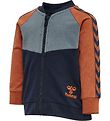 Hummel Cardigan - hmlPuk - Black Iris m. Bruin/Mat Blauw