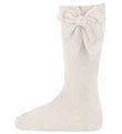 Condor Chaussettes Hautes av. Noeud Papillon - Blanc