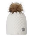 Reima Beanie w. Fleece - Wool/Polyester - Talvio - White w. Faux